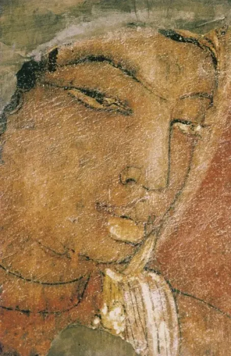 Framed Print : INDIA. Ajanta. Ajanta Caves. Detail with a feminine Framed Print : INDIA. Ajanta. Ajanta Caves. Detail with a feminine