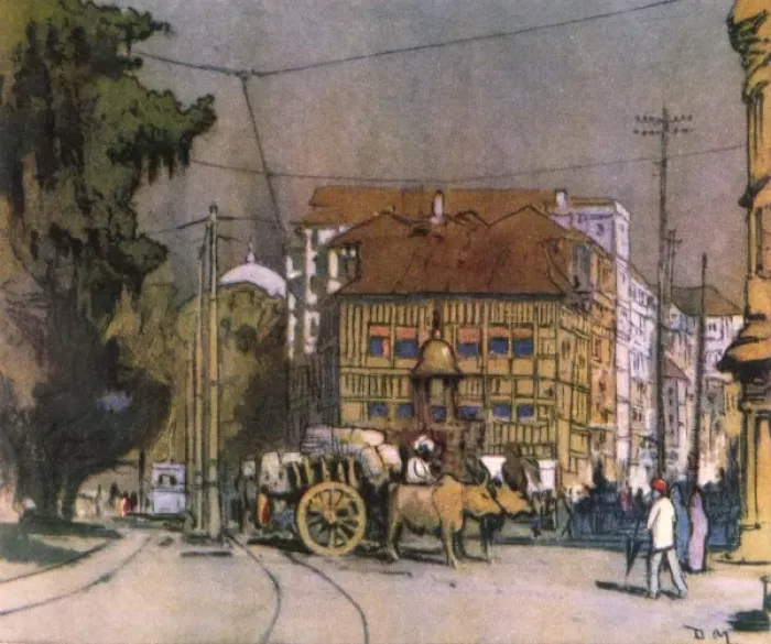 Framed Print : India / Bombay Street 1931 Framed Print : India / Bombay Street 1931