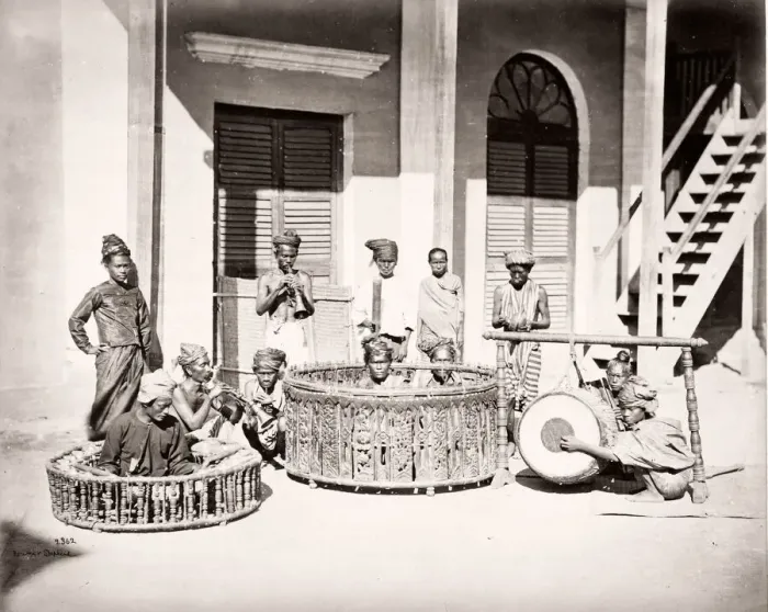 Framed Print : India - Burmese musicians Framed Print : India - Burmese musicians