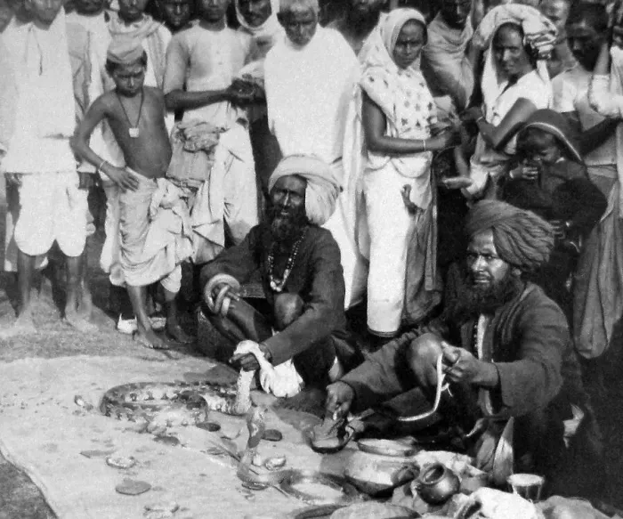 Framed Print : India - Calcutta snake charmers early 1900s Framed Print : India - Calcutta snake charmers early 1900s