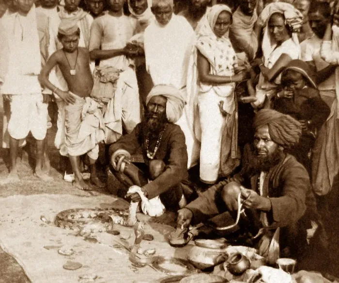 Framed Print : India - Calcutta snake charmers early 1900s Framed Print : India - Calcutta snake charmers early 1900s