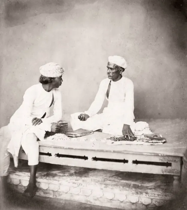 Framed Print : India - money changers, Shepherd and Robertson, 1860 s Framed Print : India - money changers, Shepherd and Robertson, 1860 s
