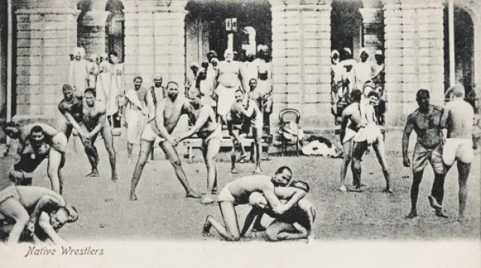 Framed Print : India - Native wrestlers Framed Print : India - Native wrestlers