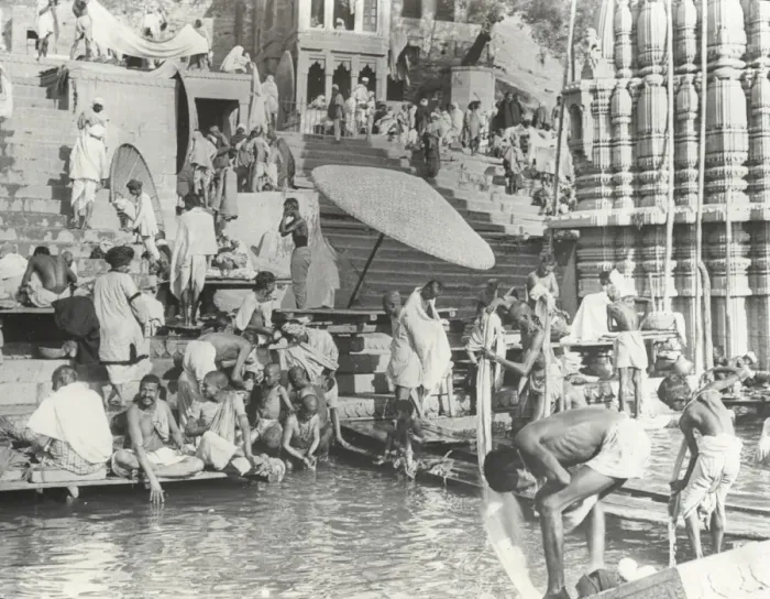 Framed Print : India - Natives bathing in the Ganges, Benares Framed Print : India - Natives bathing in the Ganges, Benares