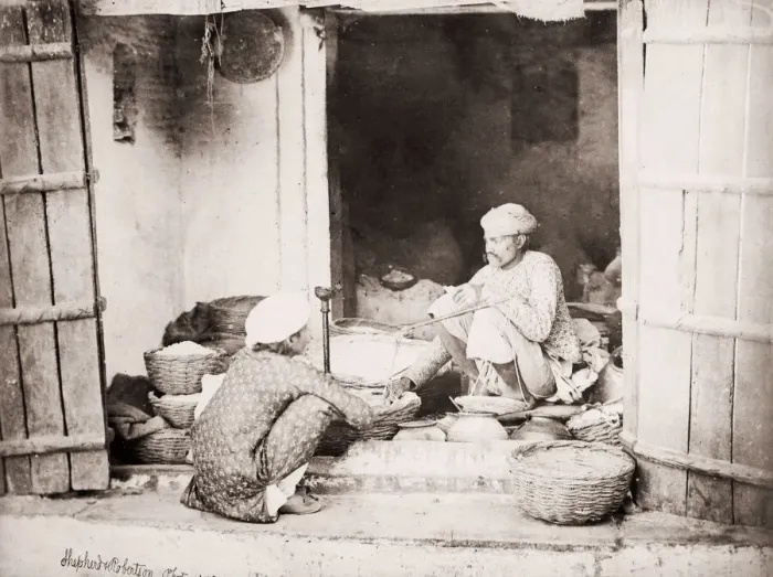 Framed Print : India - shop keeper, Shepherd and Robertson, 1860s Framed Print : India - shop keeper, Shepherd and Robertson, 1860s