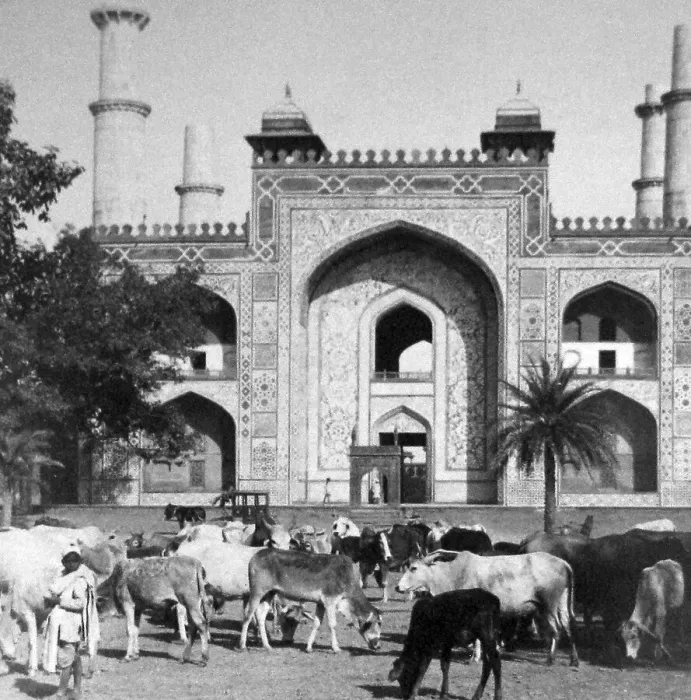 Framed Print : India - Sikandra Agra Tomb of Akbar the Great early 1900s Framed Print : India - Sikandra Agra Tomb of Akbar the Great early 1900s