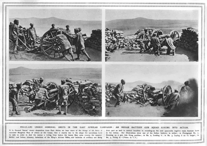 Framed Print : Indian battery gun squad during World War I Framed Print : Indian battery gun squad during World War I