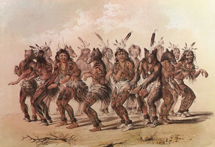 Framed Print : The Indian Bear Dance Date: 1860 Framed Print : The Indian Bear Dance Date: 1860