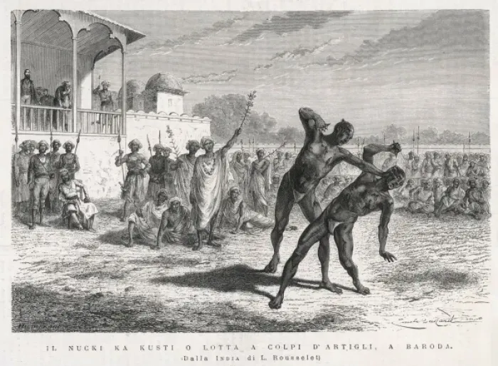 Framed Print : Indian Boxing 1876 Framed Print : Indian Boxing 1876