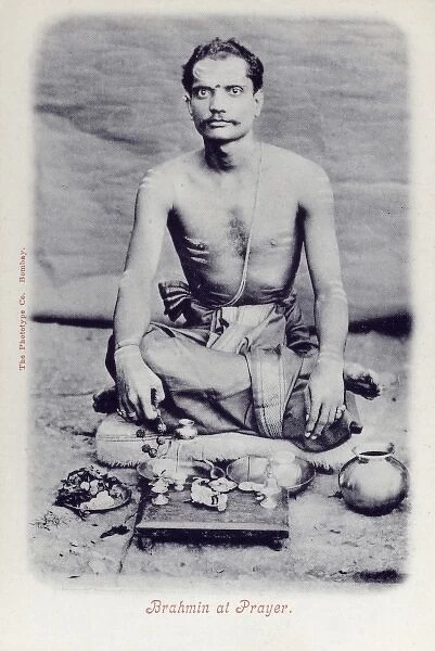 Indian Brahmin at prayer