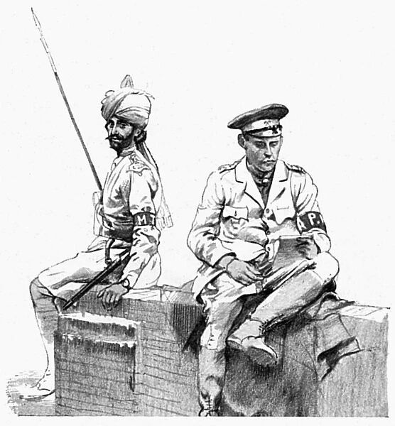 Indian and British soldiers in Northern France, WW1