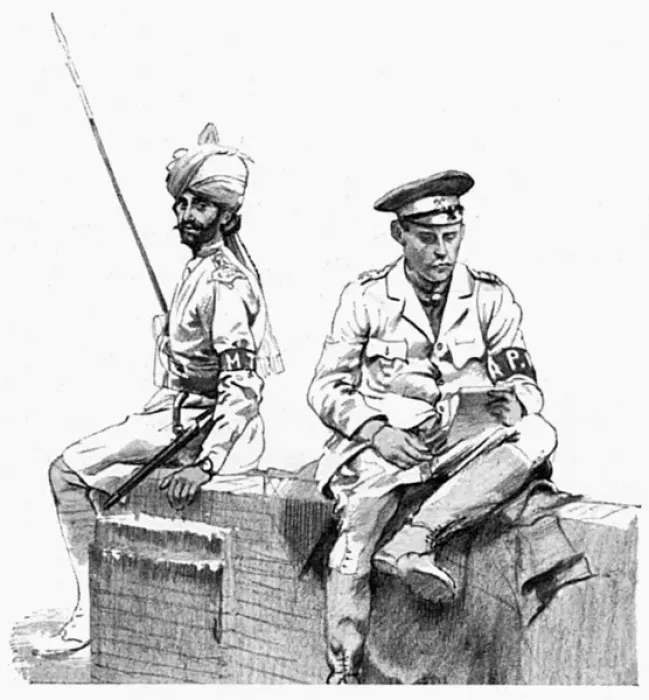 Framed Print : Indian and British soldiers in Northern France, WW1