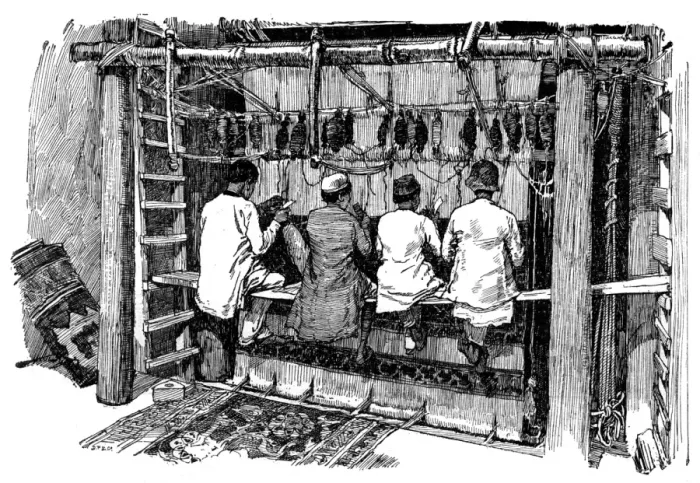 Framed Print : Indian carpet weavers Framed Print : Indian carpet weavers