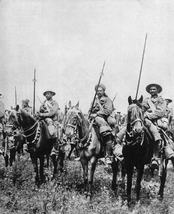 Framed Print : The Indian cavalry in action in France Framed Print : The Indian cavalry in action in France