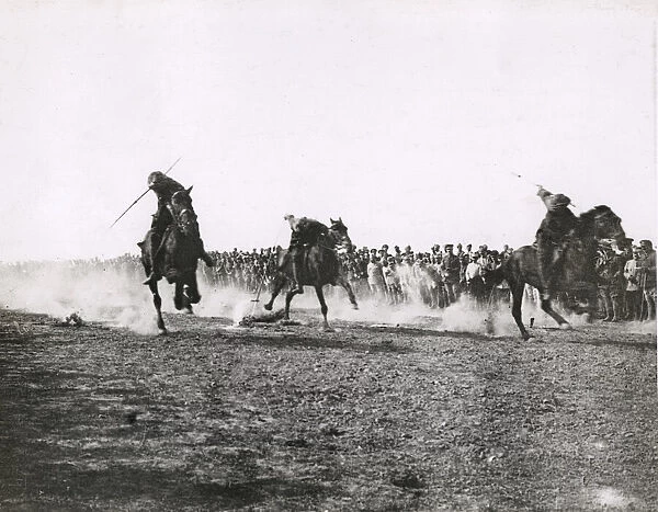 Indian cavalry giving a display in Flanders World War I