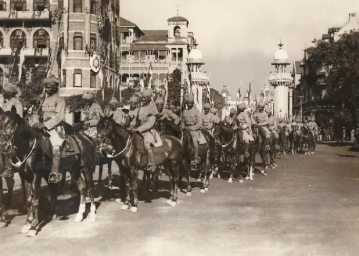 Framed Print : Indian cavalry rehearsing for royal visit, Bombay Framed Print : Indian cavalry rehearsing for royal visit, Bombay