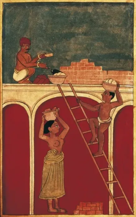 Framed Print : Indian construction workers making a building Framed Print : Indian construction workers making a building