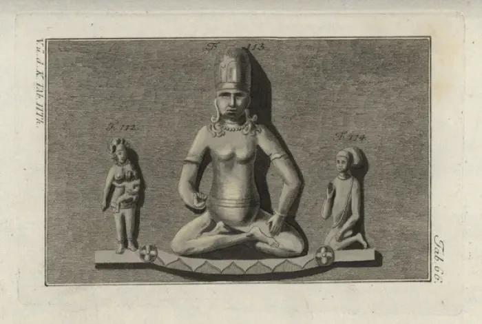 Framed Print : Three Indian figures from a monument Framed Print : Three Indian figures from a monument