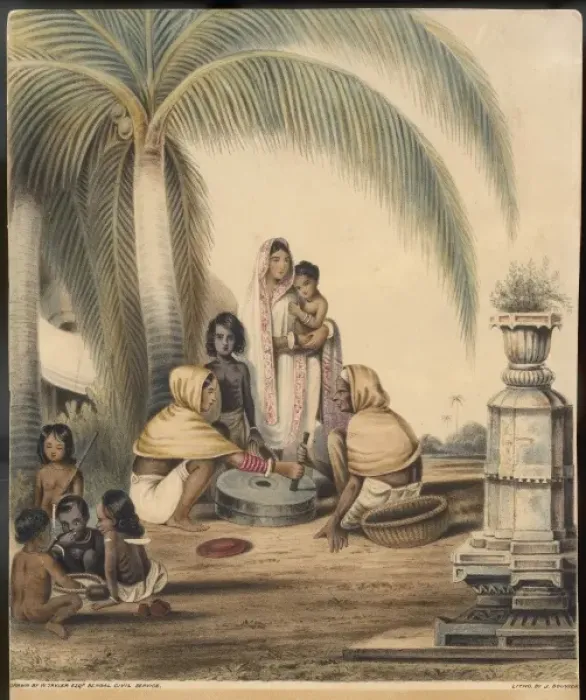 Framed Print : Indian Grinding Corn Framed Print : Indian Grinding Corn