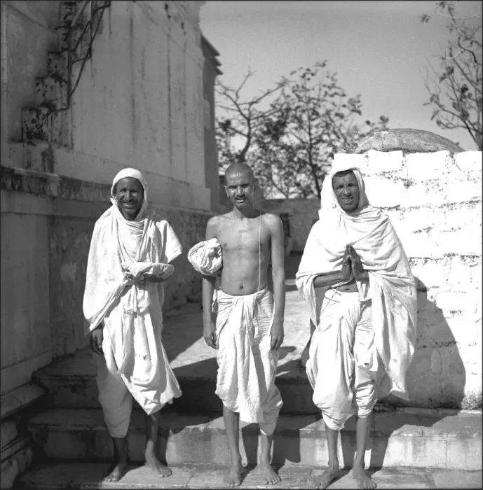 Framed Print : Three Indian men in white robes Framed Print : Three Indian men in white robes