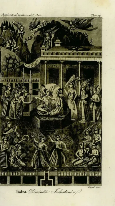 Framed Print : Indian miniature depicting the Hindu gods Framed Print : Indian miniature depicting the Hindu gods