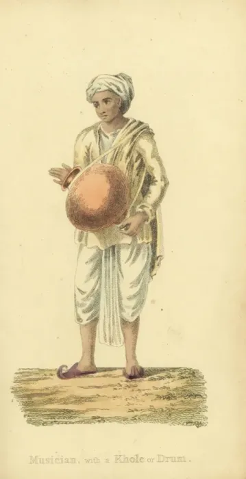 Framed Print : Indian musician with khol drum Framed Print : Indian musician with khol drum