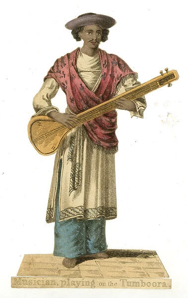 Indian musician playing the Tumboora