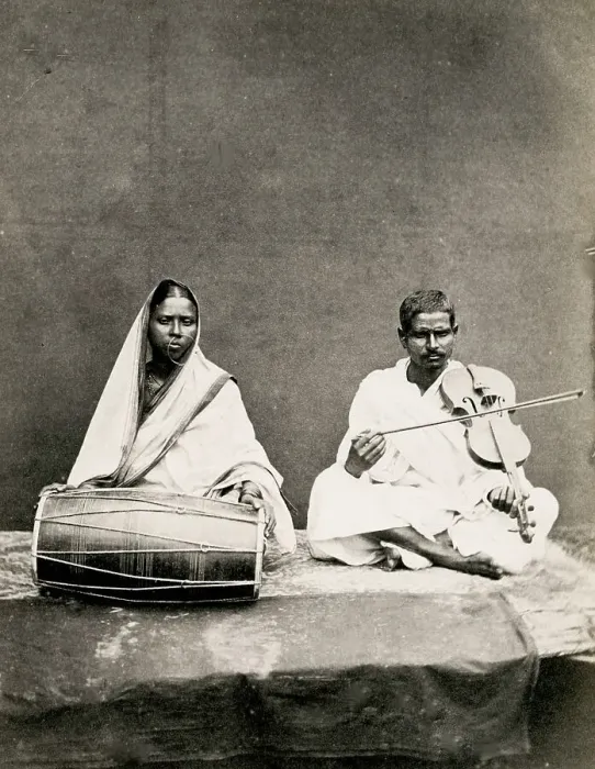 Framed Print : Indian musicians, drums and stringed instrument Framed Print : Indian musicians, drums and stringed instrument