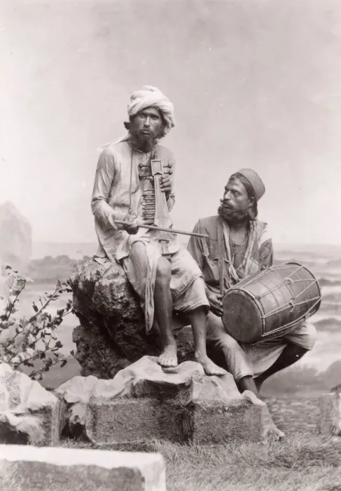 Framed Print : Indian musicians with musical instruments, music, India Framed Print : Indian musicians with musical instruments, music, India