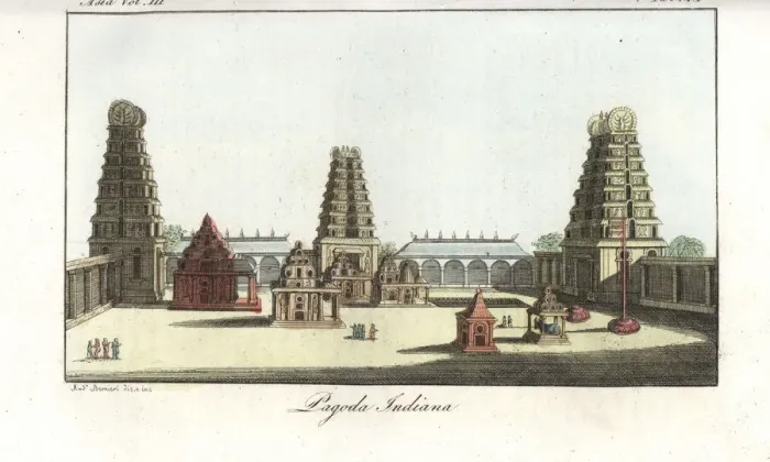 Framed Print : Indian pagodas to Vishnu and Lakshmi within Framed Print : Indian pagodas to Vishnu and Lakshmi within