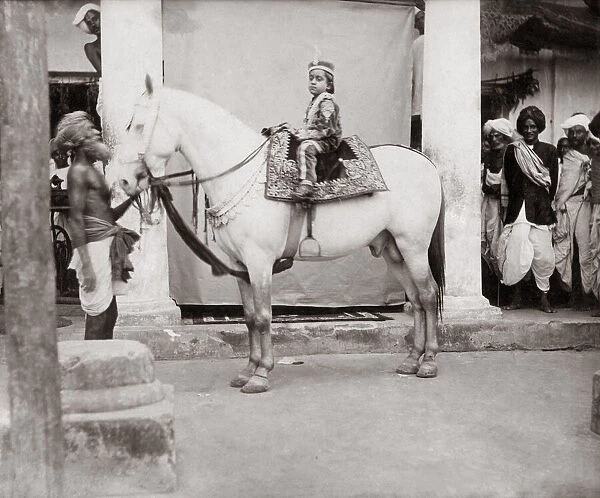 Indian Prince mounted on a horse, India, c. 1880 s