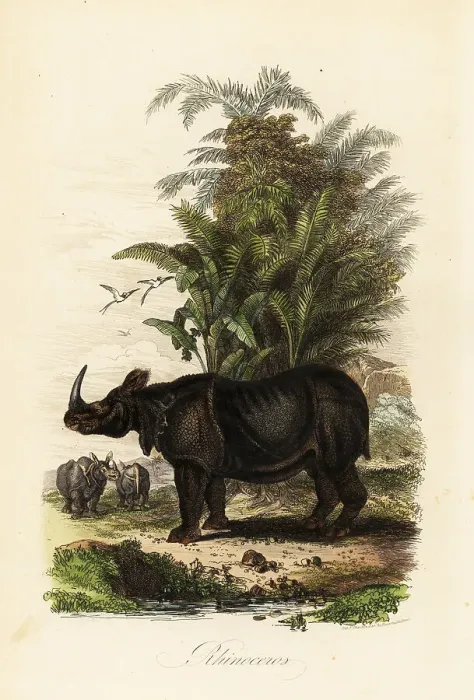 Framed Print : Indian rhinoceros, Rhinoceros unicornis, vulnerable Framed Print : Indian rhinoceros, Rhinoceros unicornis, vulnerable