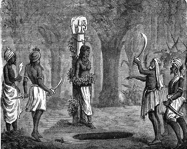 Indian Sacrifices. Khond (or Kandh) human sacrifice in India 