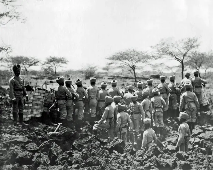 Framed Print : Indian sappers in a mine hole Framed Print : Indian sappers in a mine hole
