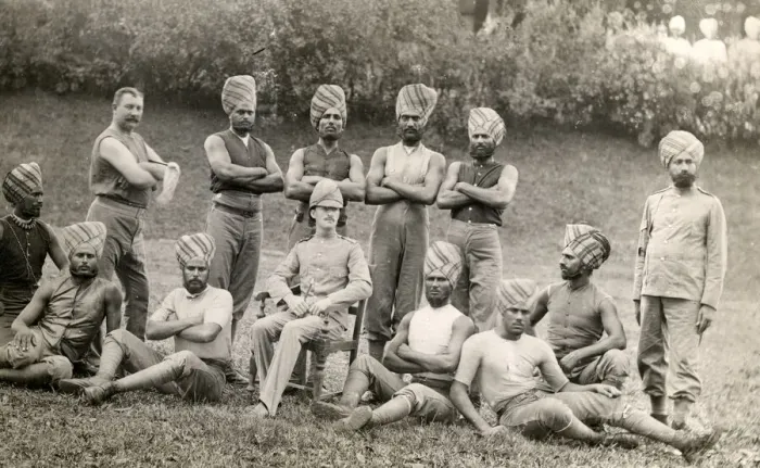 Framed Print : Indian soldiers with turbans British army, c1900 Framed Print : Indian soldiers with turbans British army, c1900