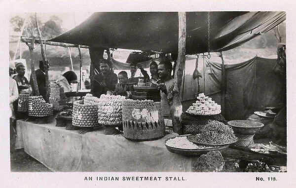 Indian sweetmeat stall, Jabalpur, Madhya Pradesh, India