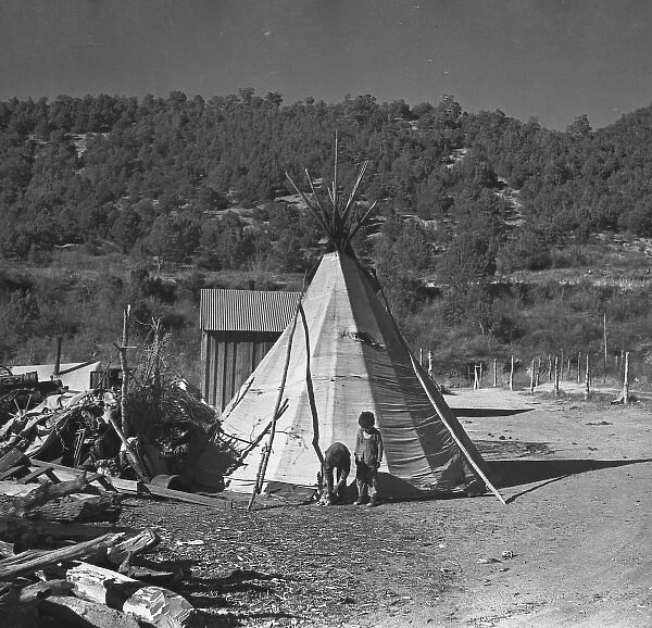 Indian tepee. Mescalero Reservation, New Mexico