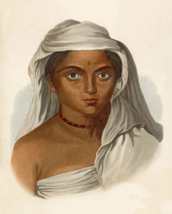 Framed Print : Indian woman of the Tuda tribe. Date: 1855 Framed Print : Indian woman of the Tuda tribe. Date: 1855
