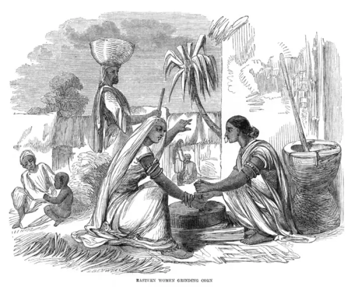 Framed Print : Indians Grinding Corn Framed Print : Indians Grinding Corn