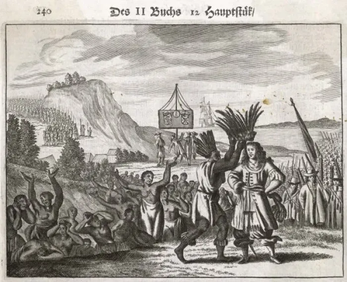 Framed Print : Indians Honour European Framed Print : Indians Honour European