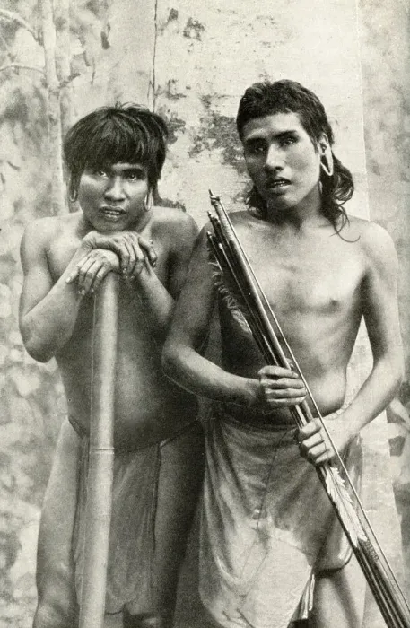 Framed Print : Two indigenous hunters, Brazil