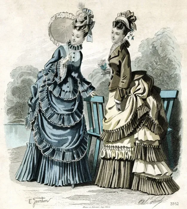 Framed Print : Indoor costumes for 1874 Framed Print : Indoor costumes for 1874