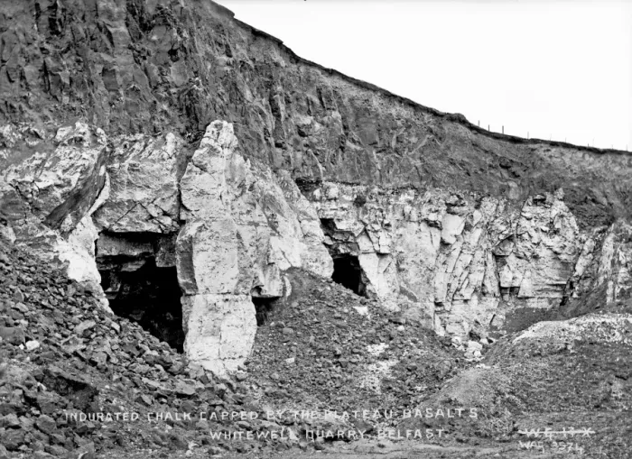 Framed Print : Indurated Chalk Capped By the Plateau Basalts, Whitewell Qua Framed Print : Indurated Chalk Capped By the Plateau Basalts, Whitewell Qua