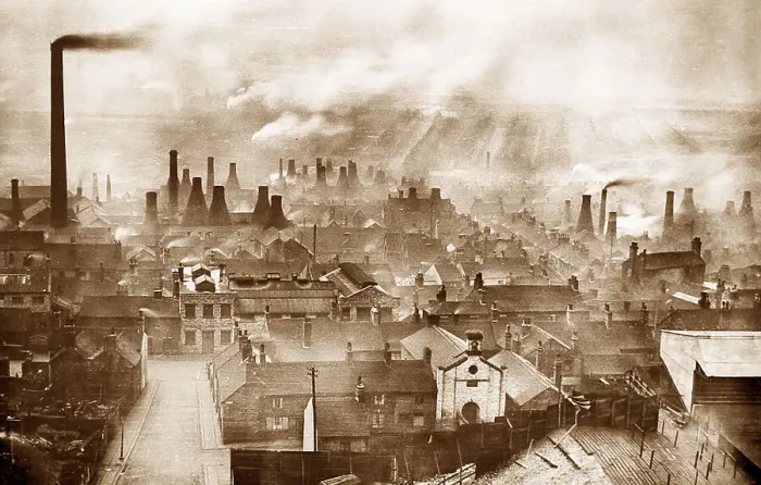 Framed Print : Industrial panorama, Hanley, Stoke on Trent, early 1900s Framed Print : Industrial panorama, Hanley, Stoke on Trent, early 1900s