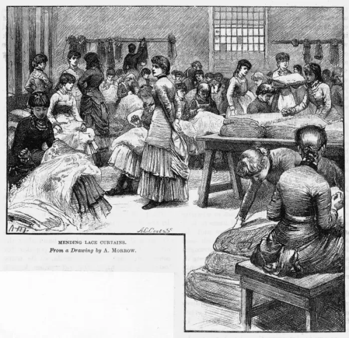 Framed Print : Industry / Textiles / Lace Framed Print : Industry / Textiles / Lace