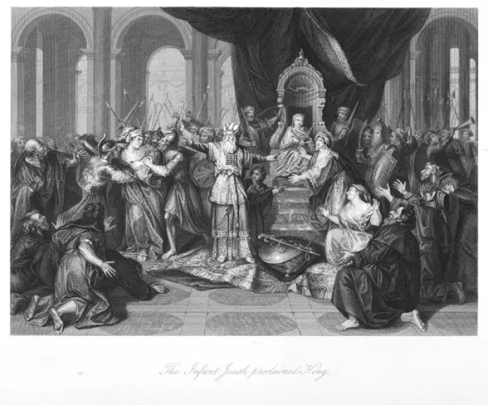 Framed Print : The infant Joash proclaimed king Framed Print : The infant Joash proclaimed king