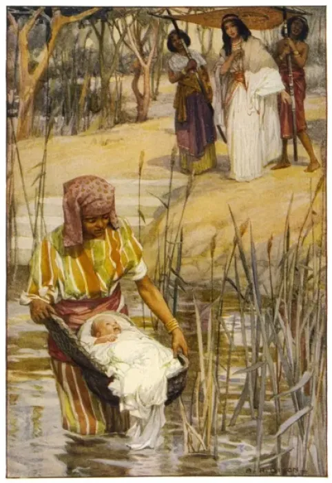 Framed Print : Infant Moses Found Framed Print : Infant Moses Found