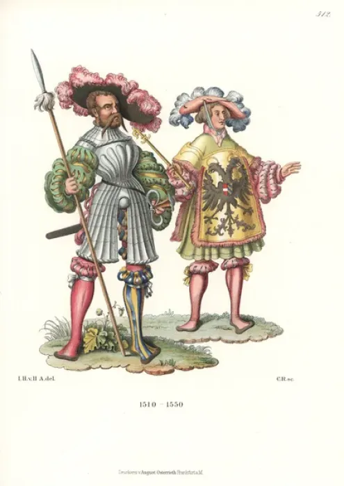 Framed Print : Infantry officer and herald from the first Framed Print : Infantry officer and herald from the first