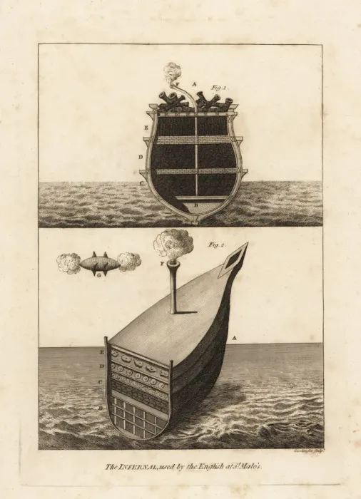 Framed Print : The Infernal used by the English Navy at St. Malo s Framed Print : The Infernal used by the English Navy at St. Malo s