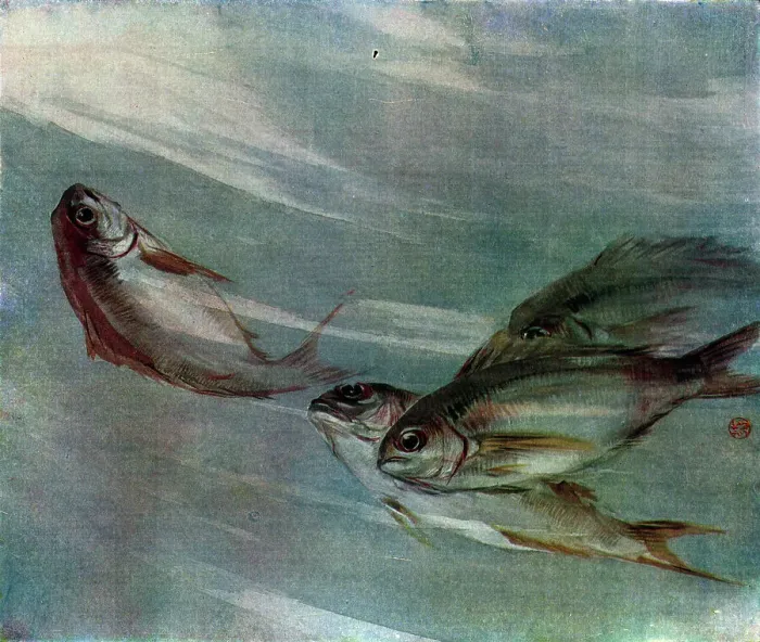 Framed Print : Fish. The influence of Western naturalism upon the Japanese tradition of Framed Print : Fish. The influence of Western naturalism upon the Japanese tradition of